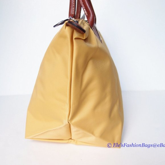 ❤️ NWT LONGCHAMP Le Pliage Type M Medium Short Handle Tote CURRY Yellow AUTHENTC - Picture 8 of 16